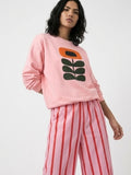Conjunto de 2 piezas de Sudadera Rosa y Pantalón de Rayas