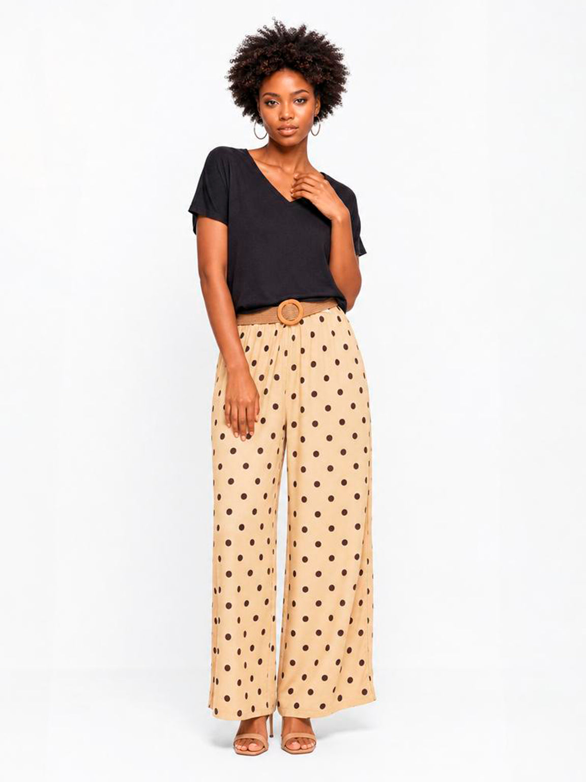 Conjunto de 2 piezas de Camiseta de punto y Pantalón de Lunares
