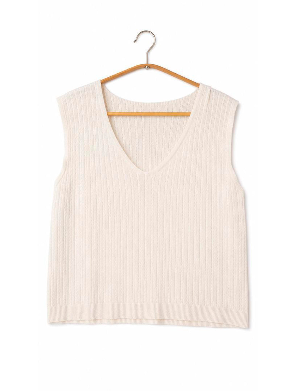 Top de punto beige