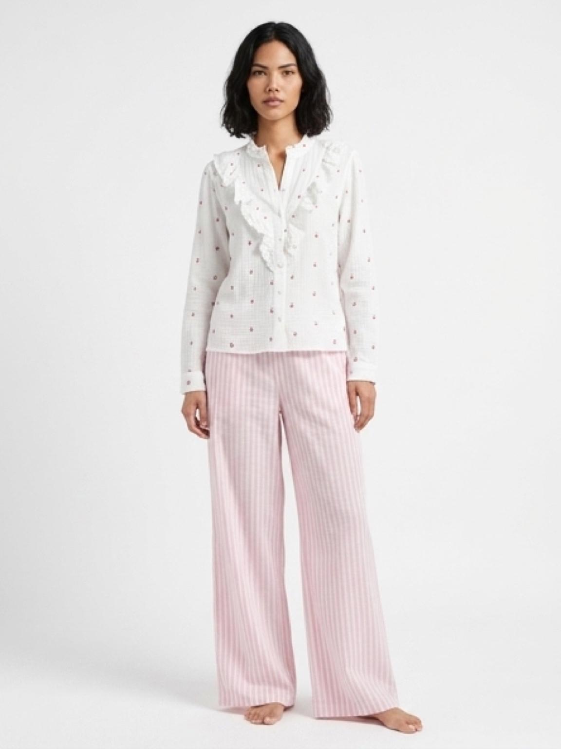 Conjunto de 2 piezas de Camisa de Flores y Pantalón Rosa