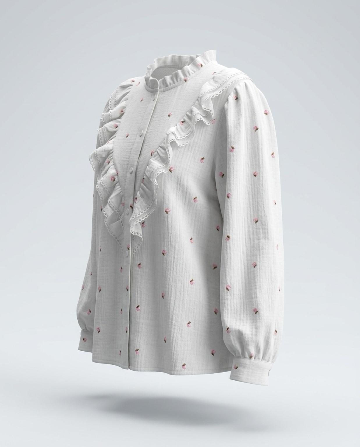 Camisa de flores rosas