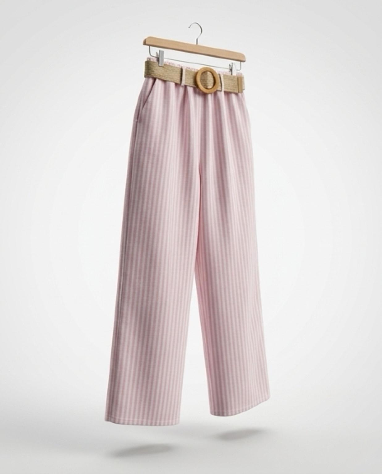 Pantalón rosa de rayas