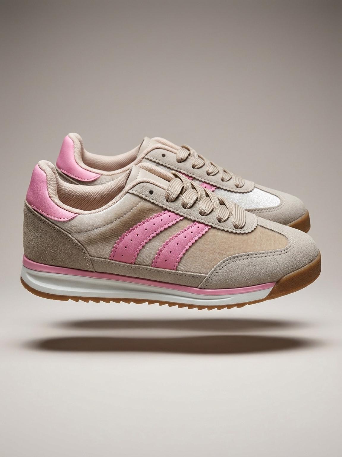 Tenis Beige y Rosa