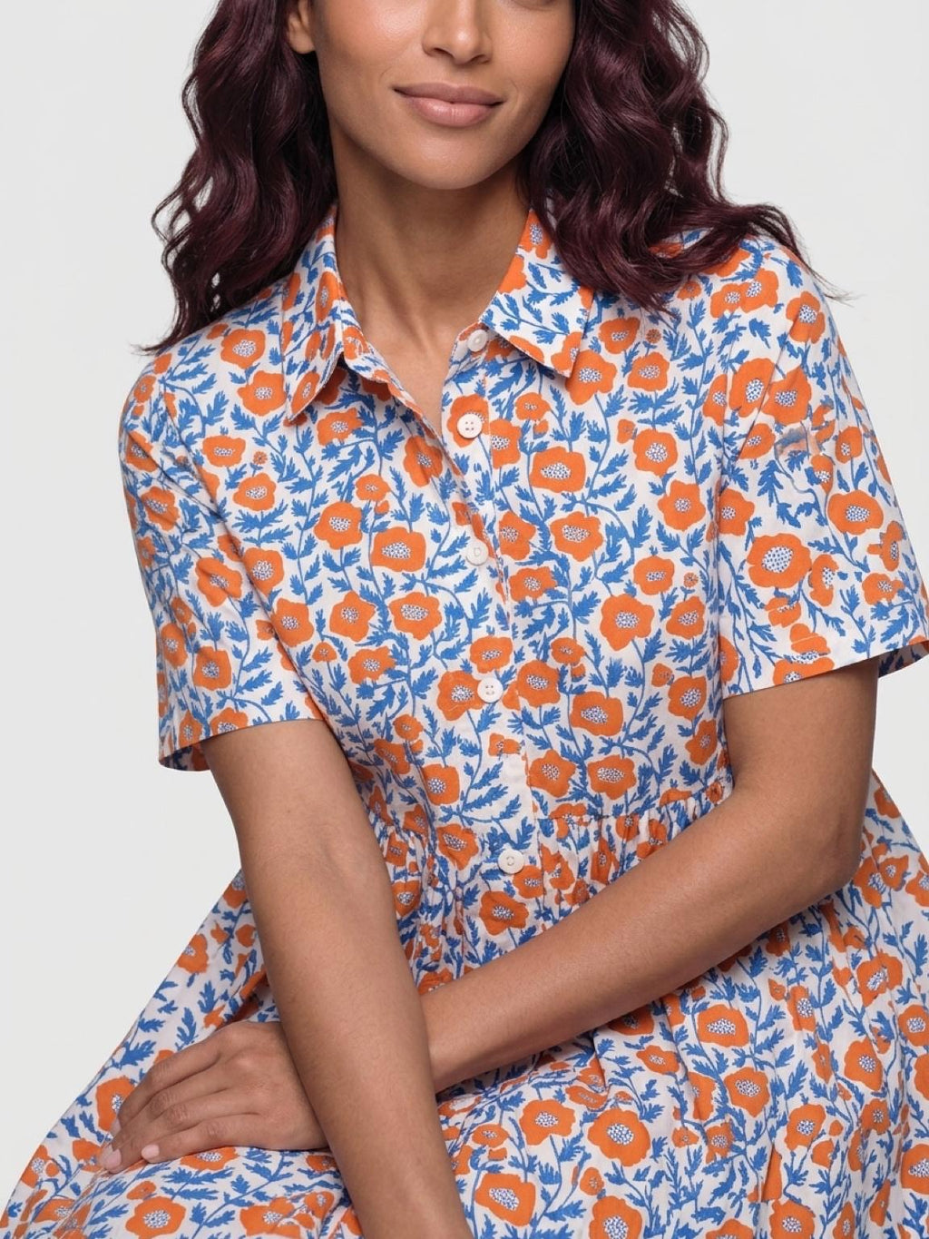 Vestido de Flores Naranjas y Azules 40€