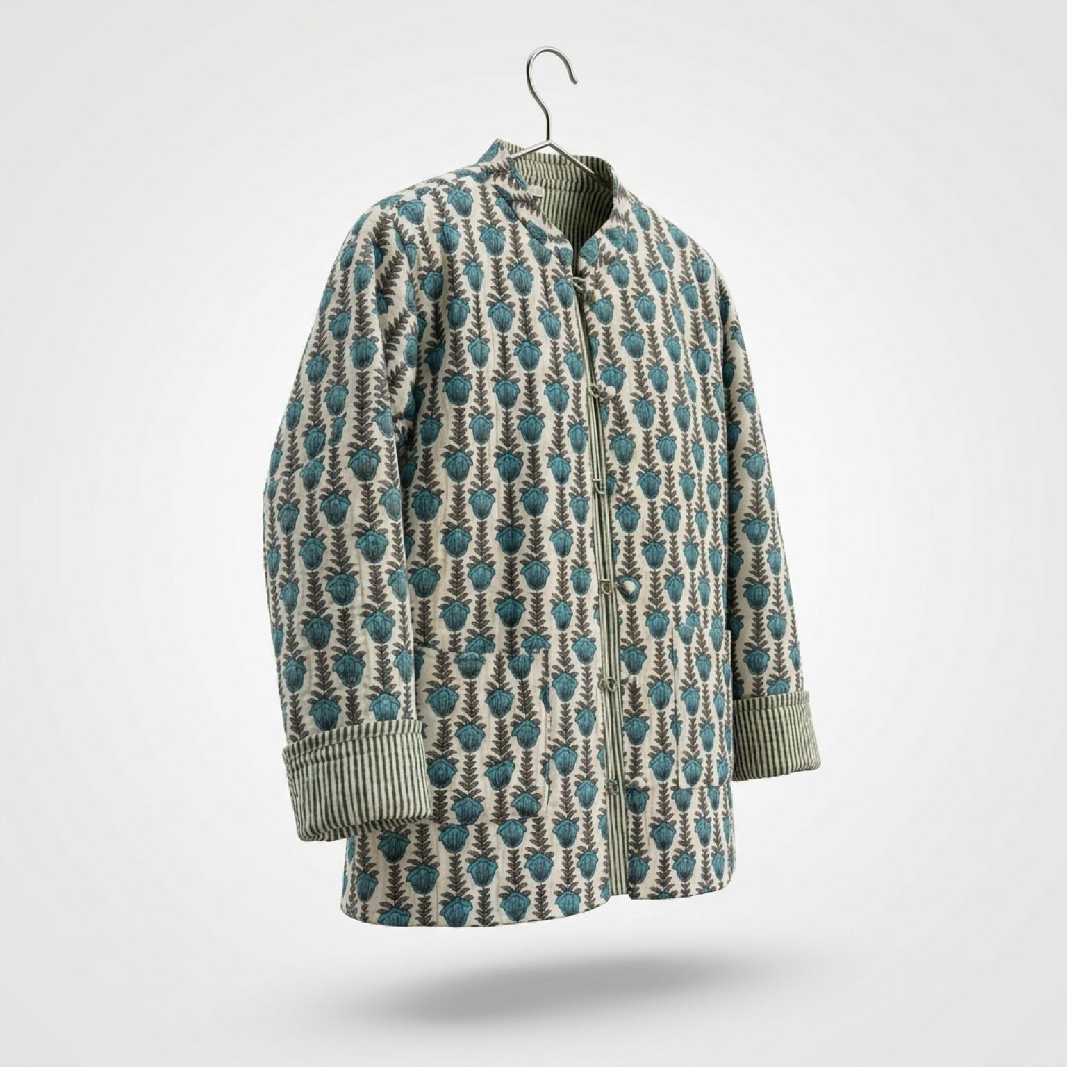 Chaqueta Floral Azul