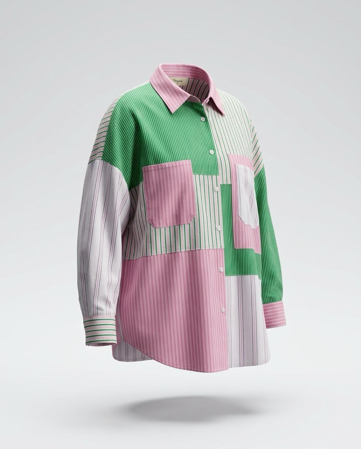 Camisa Verde y Rosa