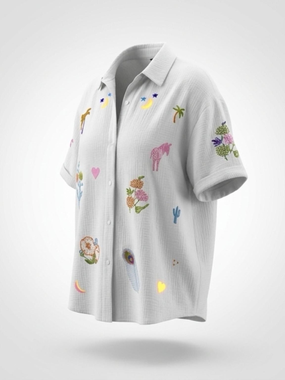 Camisa Blanca Bordada
