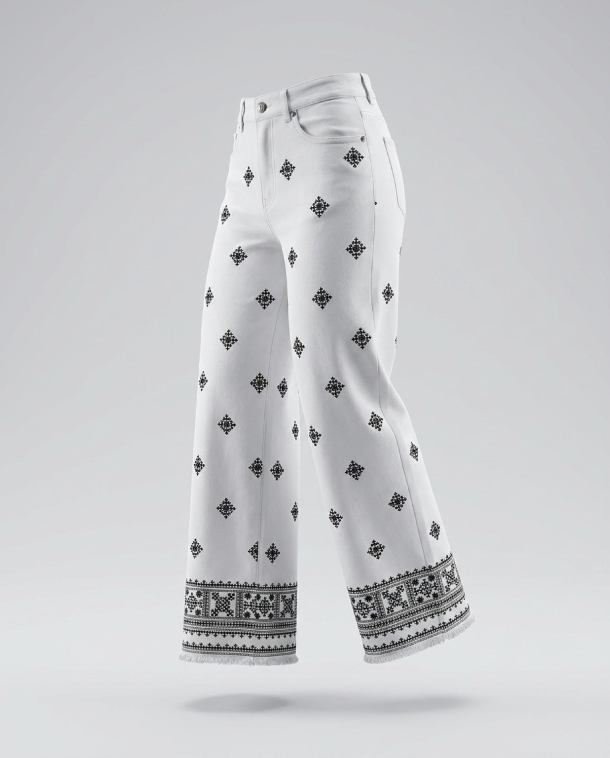 Pantalón blanco estampado