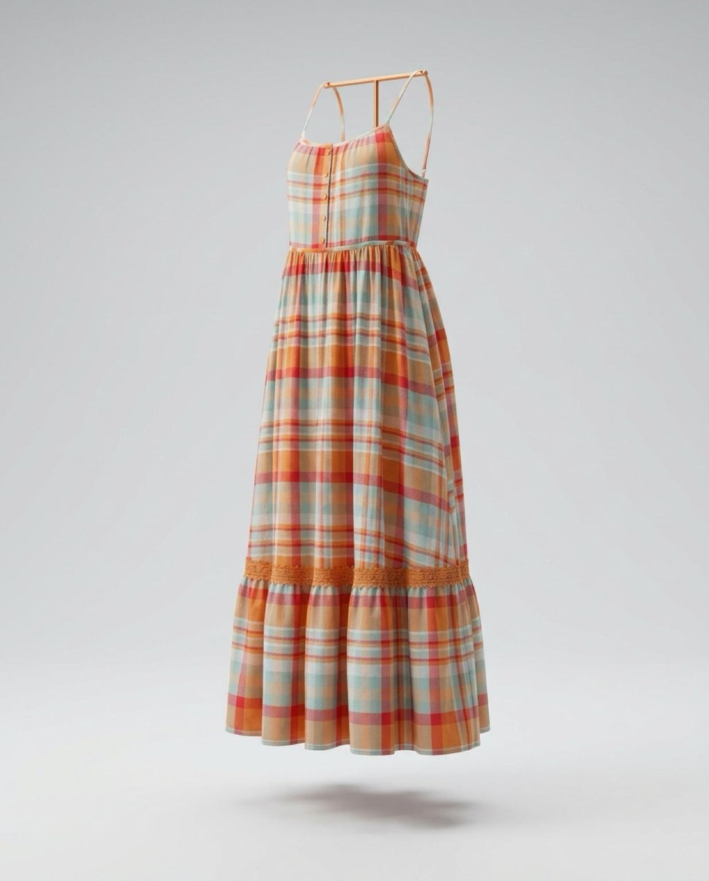Vestido de Cuadros Naranja y Rosa 45€